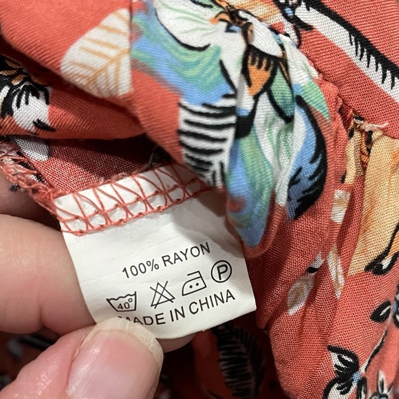 Anthropologie Jaase Small Oversized Floral Boho Flowy Hippie Dress Coral 173 - Picture 6 of 6